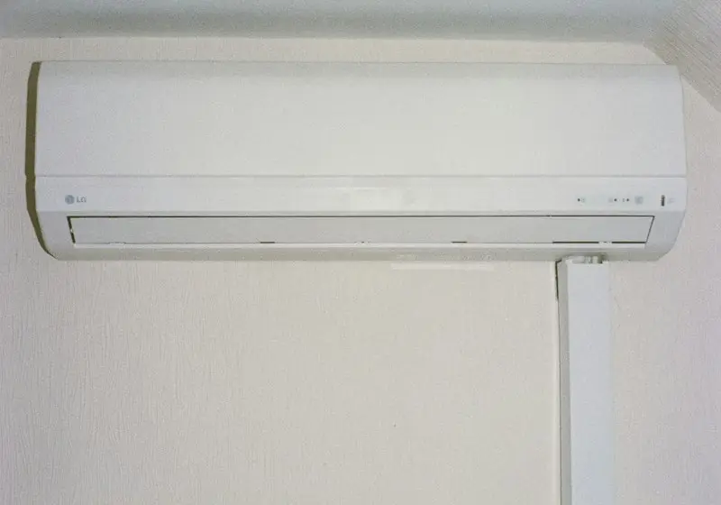 Ductless wall unit in a living room
